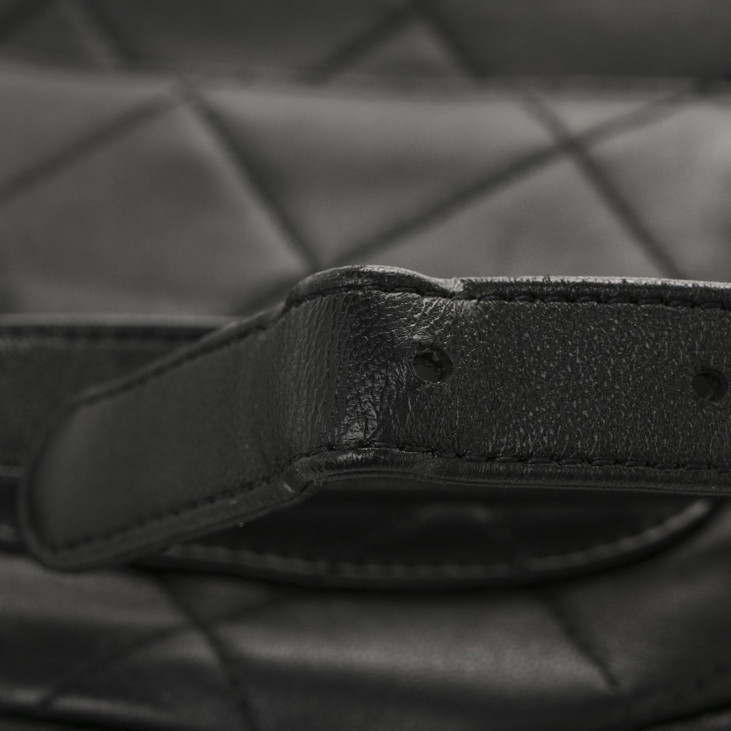 Lambskin Enamel Quilted Waist Bag Black