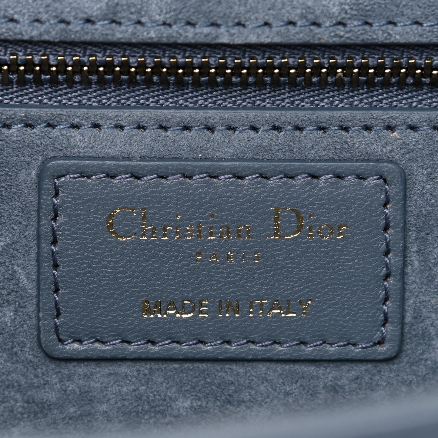 Lambskin Cannage Studded Large Dioraddict Flap Bag Grey Blue