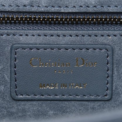 Christian Dior Lambskin Cannage Studded Large Dioraddict Flap Bag Grey Blue 5 of 13