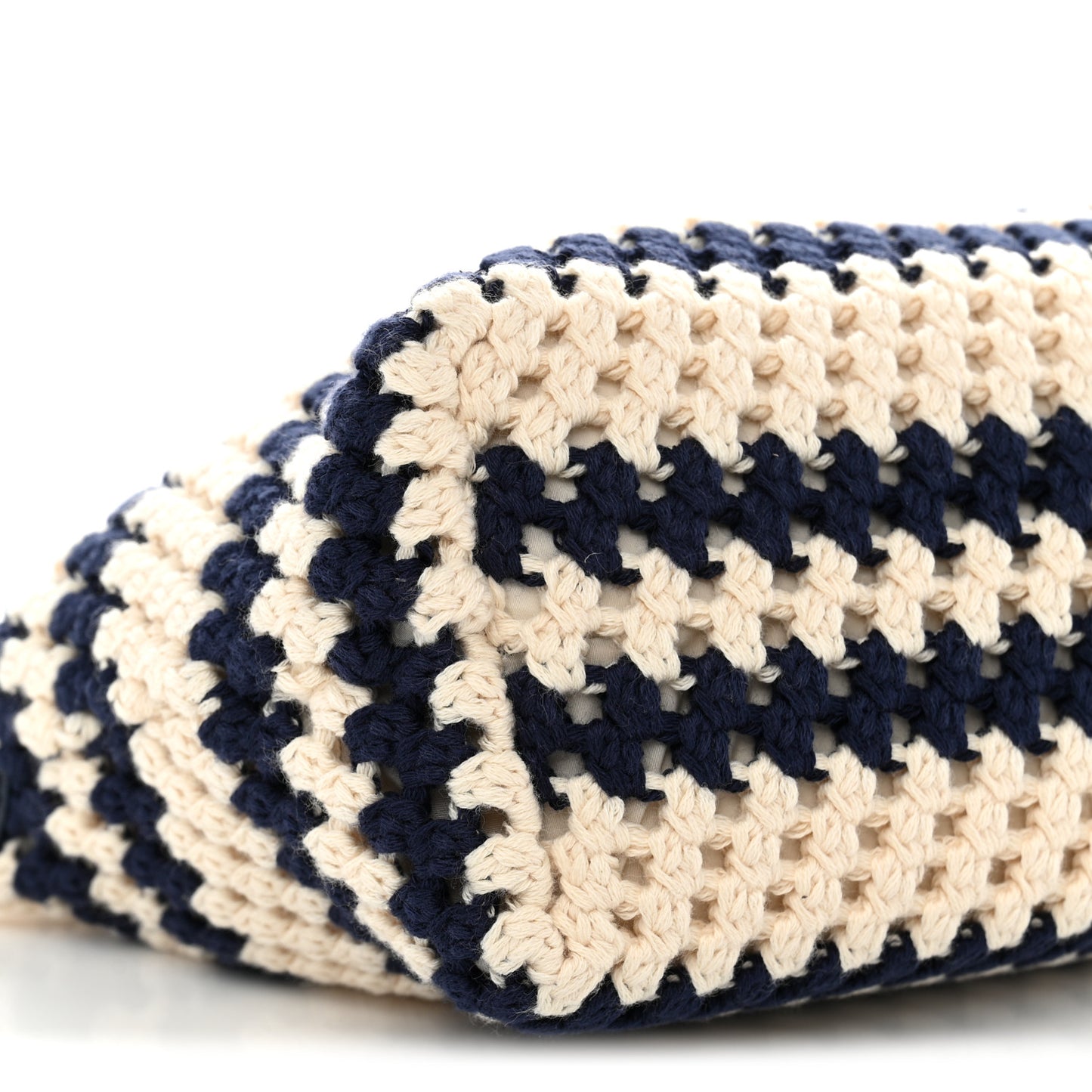 Fabric Crochet Pouch Blue White