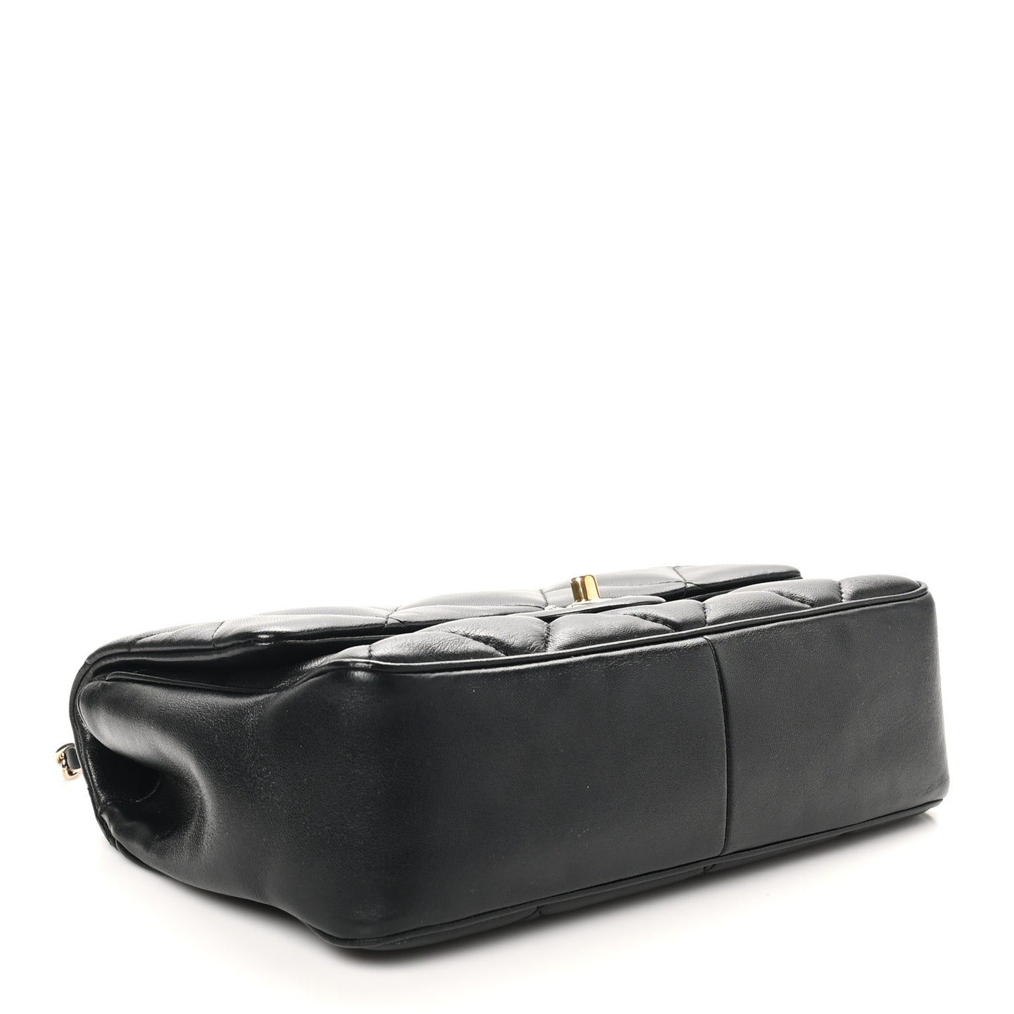 Lambskin Quilted Easy Carry Flap Black