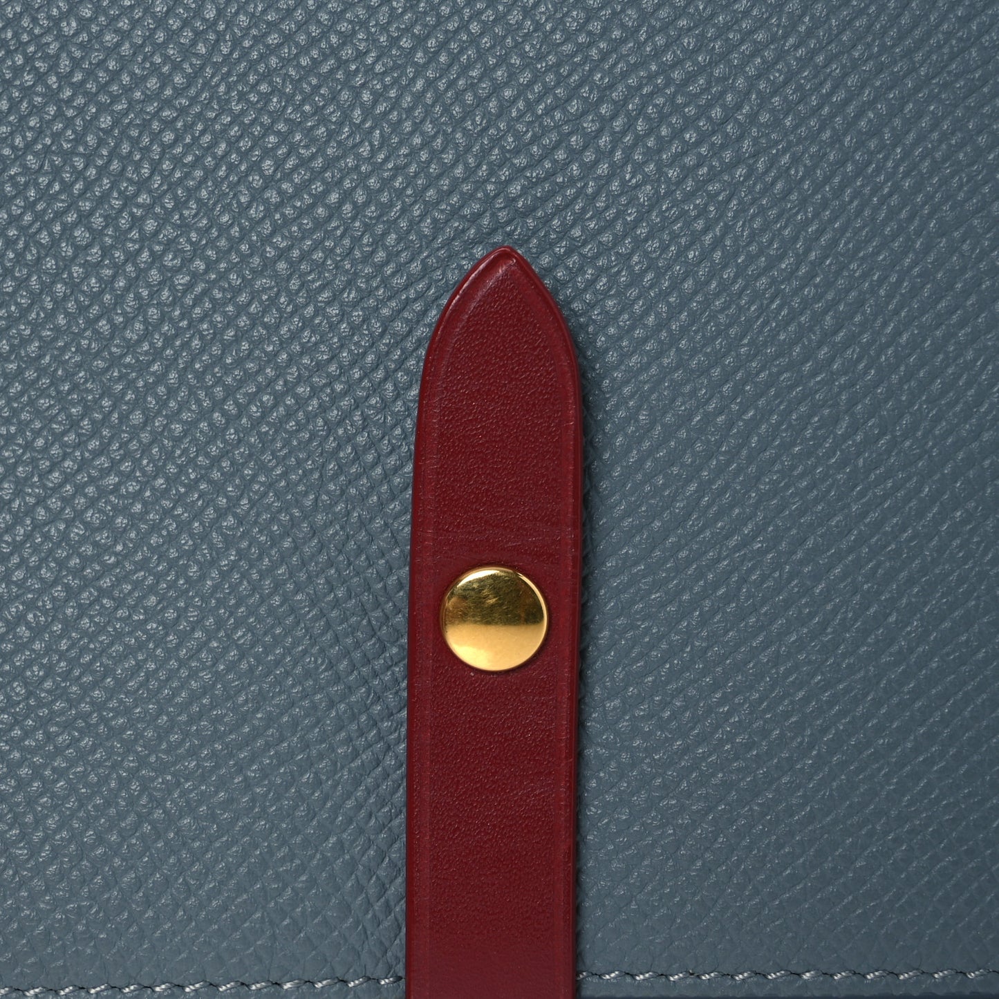 Grained Shiny Calfskin Strap Clutch Blue Red