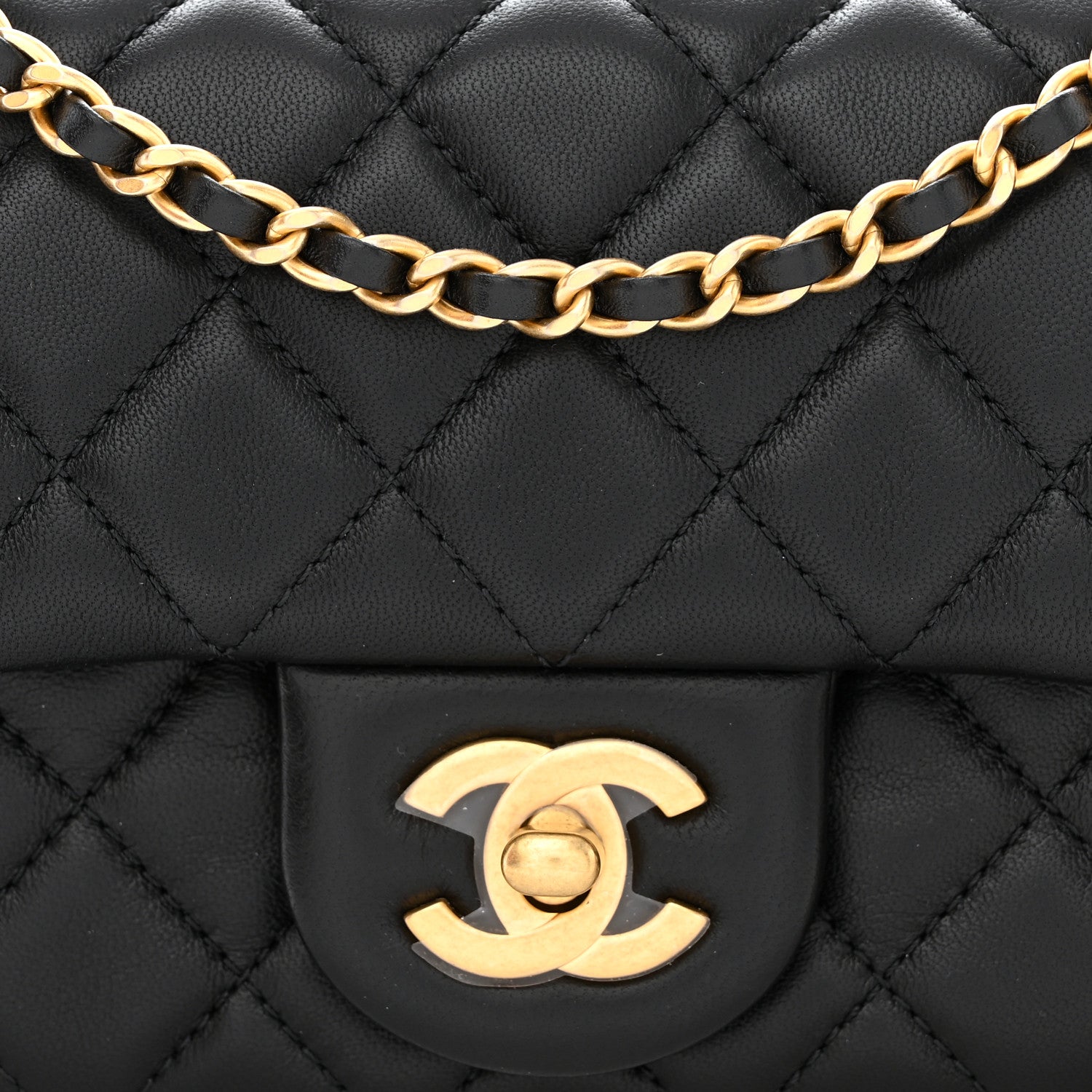 Chanel Lambskin Quilted Mini Rectangular Pearl Crush Flap Black 7 of 11