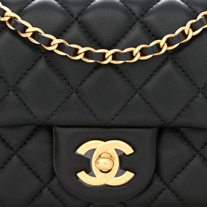 Chanel Lambskin Quilted Mini Rectangular Pearl Crush Flap Black 7 of 11