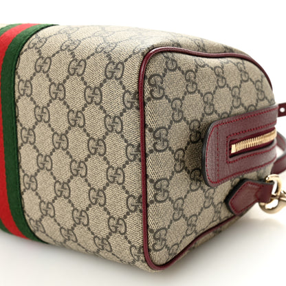 Gucci GG Supreme Monogram Web Medium Ophidia Top Handle Bag Beige Bordeaux 10 of 12