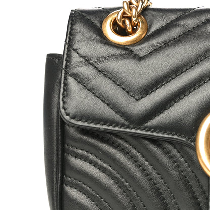 Gucci Calfskin Matelasse Mini GG Marmont Shoulder Bag Black 21 of 24