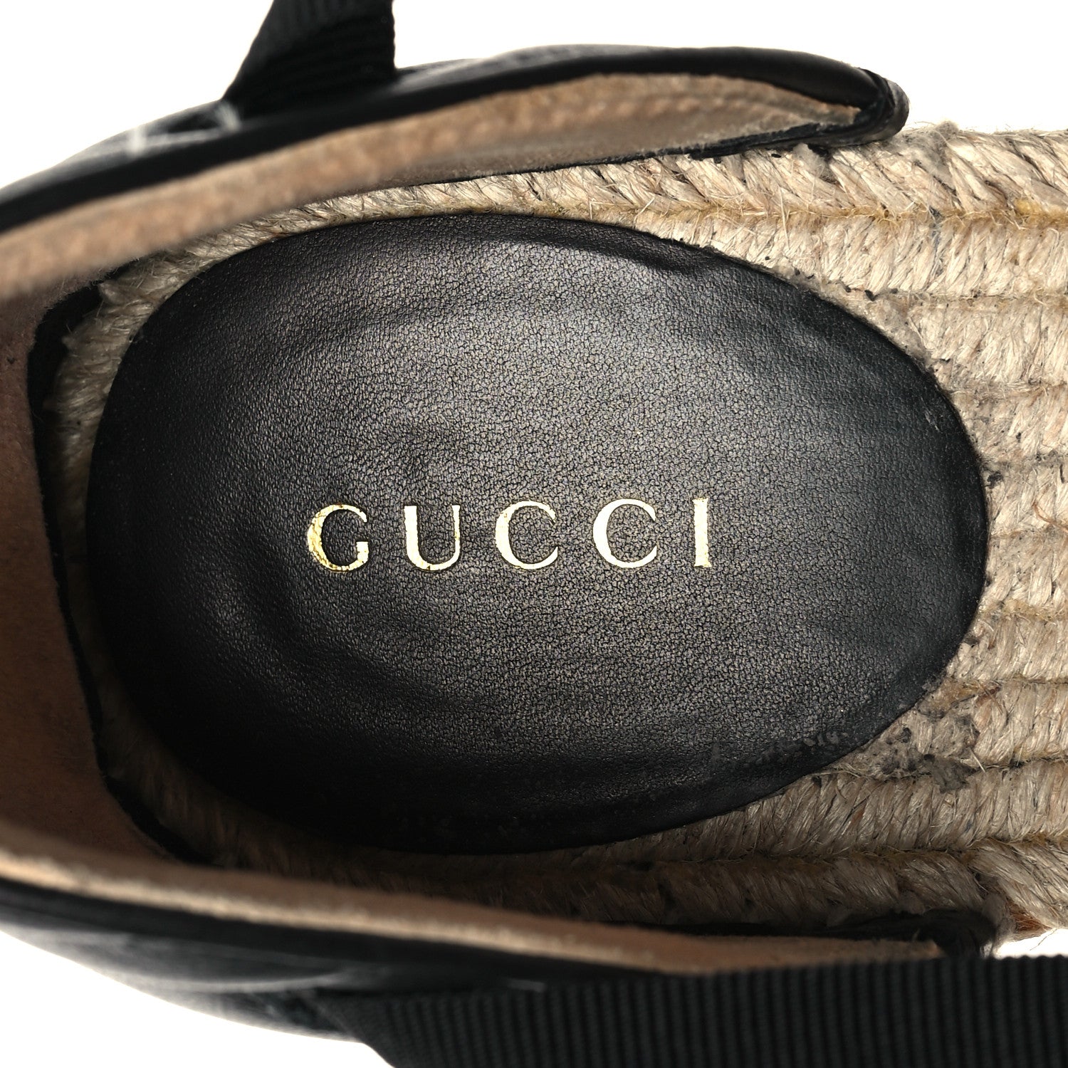 Gucci Nappa Matelasse GG Marmont Ankle Wrap Platform 35/120mm Espadrille Wedges 40 Black 9 of 9