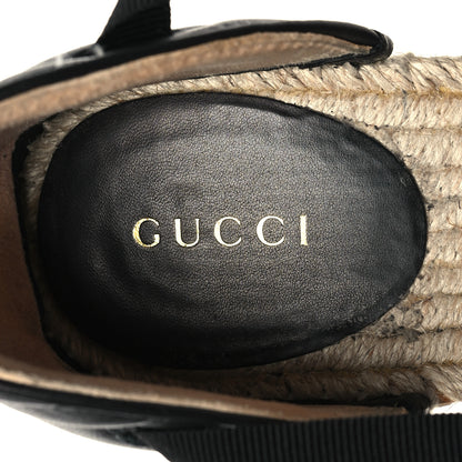 Gucci Nappa Matelasse GG Marmont Ankle Wrap Platform 35/120mm Espadrille Wedges 40 Black 9 of 9