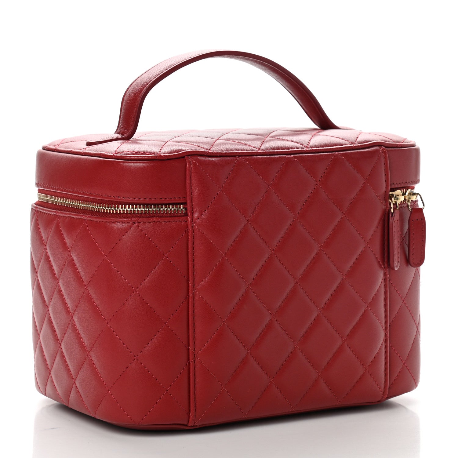 Chanel Lambskin Quilted Large Vanity Pouch Red 3 of 9