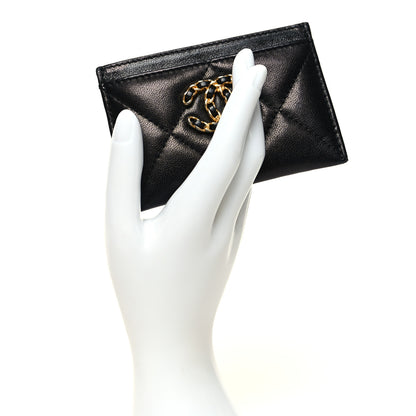 Chanel Lambskin Quilted Chanel 19 Card Holder Black 2 of 9