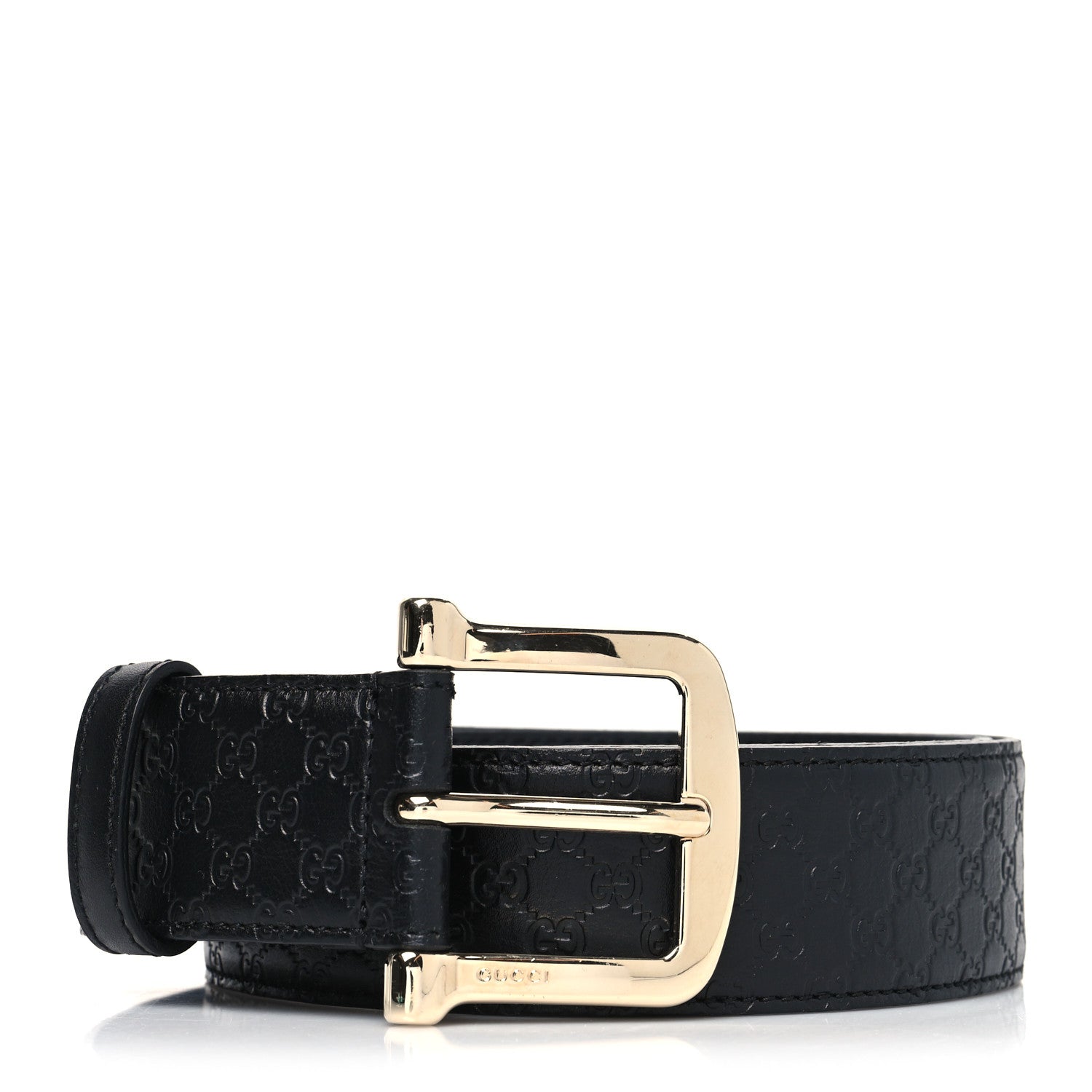 Gucci Soft Microguccissima Margaux Calfskin Belt 75 30 Black 1 of 5