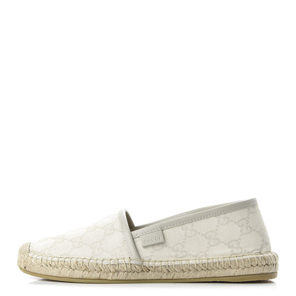 Gucci Washed Cotton Miro Soft Calfskin GG Monogram Espadrilles 35 White Mystic White 1 of 10