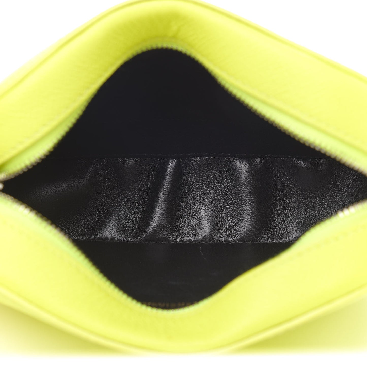 Signature Grained Calfskin Logo XS Ville Camera Bag Acid Green Black