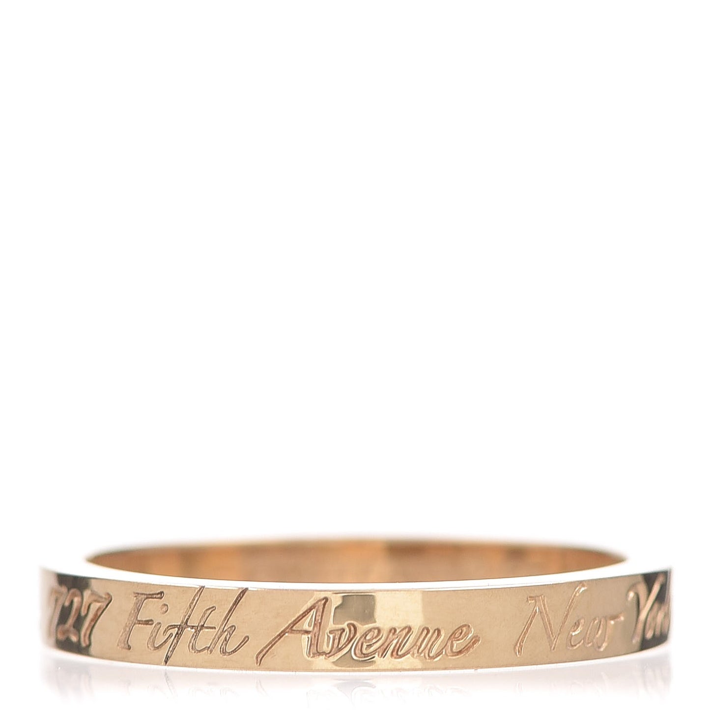 18K Yellow Gold Notes Fifth Avenue New York Ring 54 7