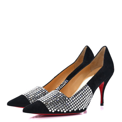 Christian Louboutin Suede Championne Strass 80 Pumps 36.5 Black 3 of 7