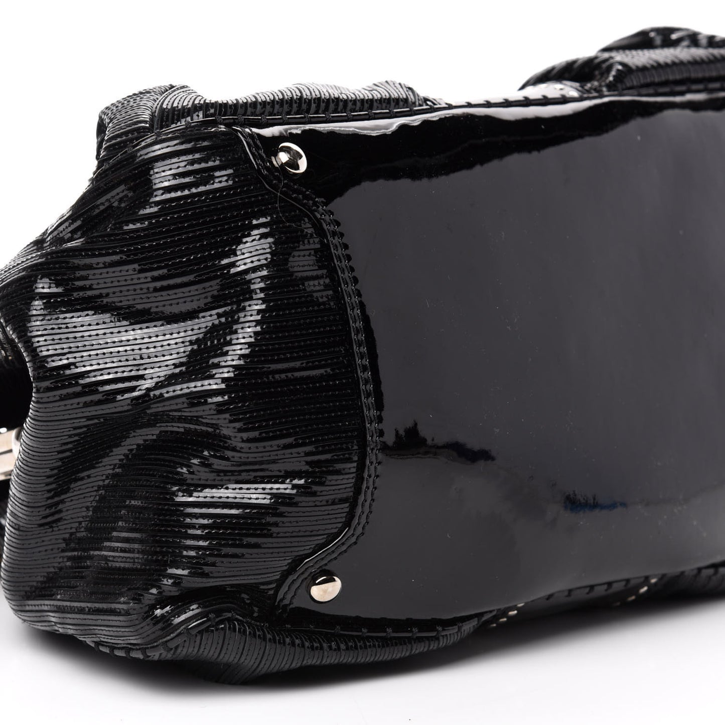 Patent Embossed Frame Satchel Black