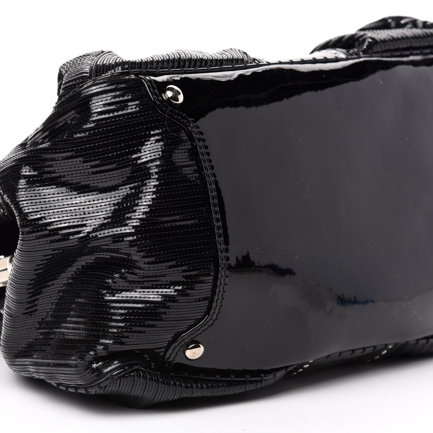 Versace Patent Embossed Frame Satchel Black 7 of 12