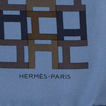 Hermes Silk Modulation Scarf 70 Azur Bronze Ardoise 3 of 5