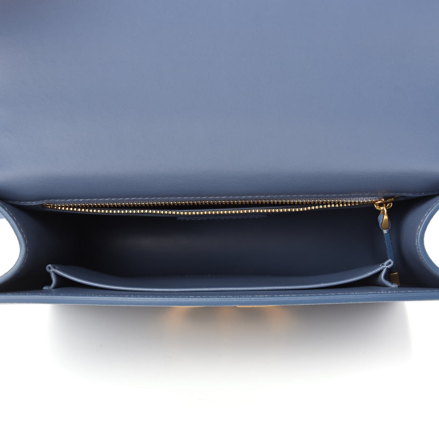 Grained Calfskin 30 Montaigne Flap Bag Blue