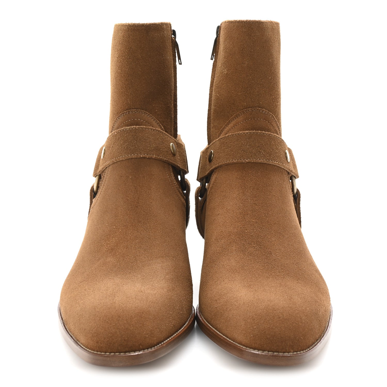 Saint Laurent Suede Calfskin Mens Wyatt Harness Boots 42.5 Land 3 of 9