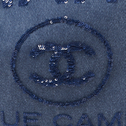 Chanel Canvas Sequin Large Deauville Backpack Navy 7 of 10