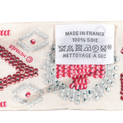 Hermes Silk Kelly En Perles Twilly Creme Framboise 3 of 3