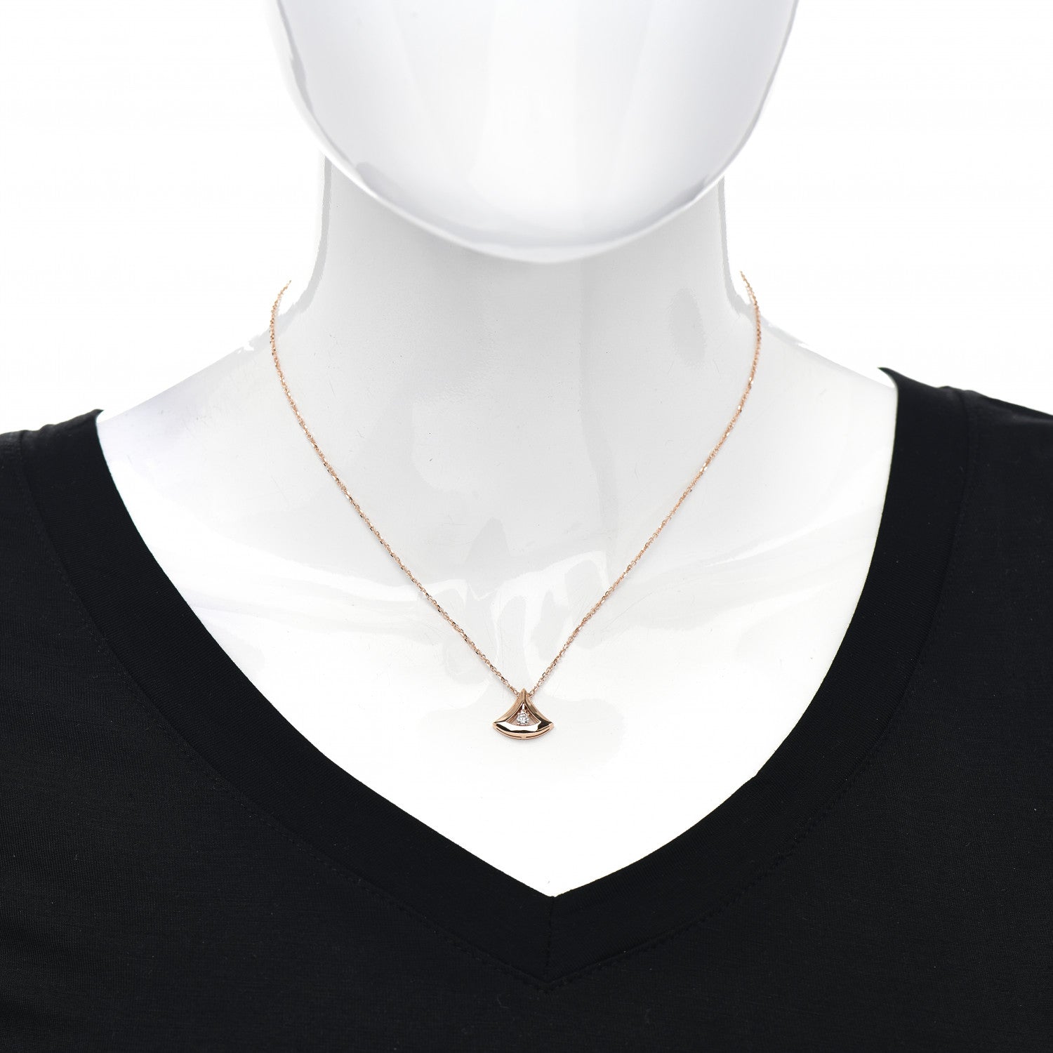 Bulgari 18K Rose Gold Diamond Divas' Dream Openwork Necklace 2 of 4