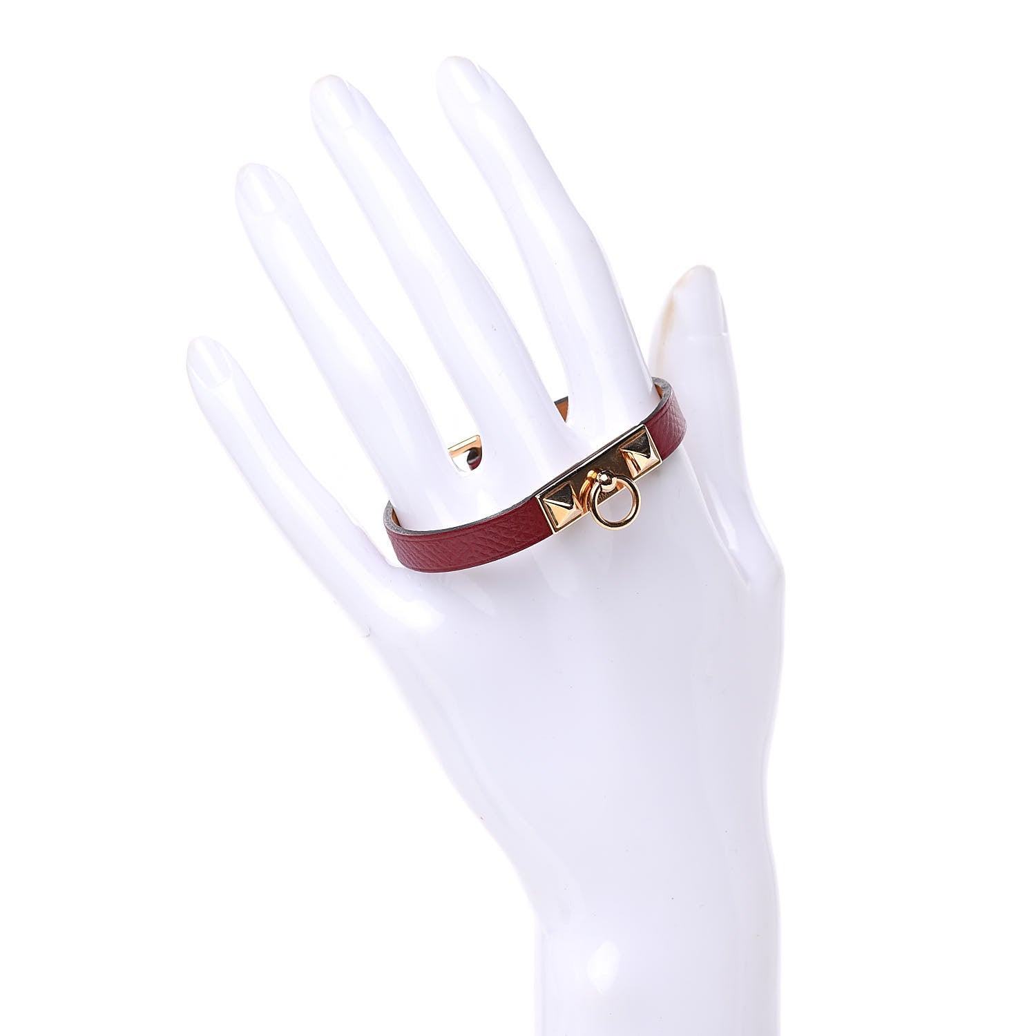 Hermes Epsom Micro Rivale Bracelet XS Rouge Grenat 2 of 6