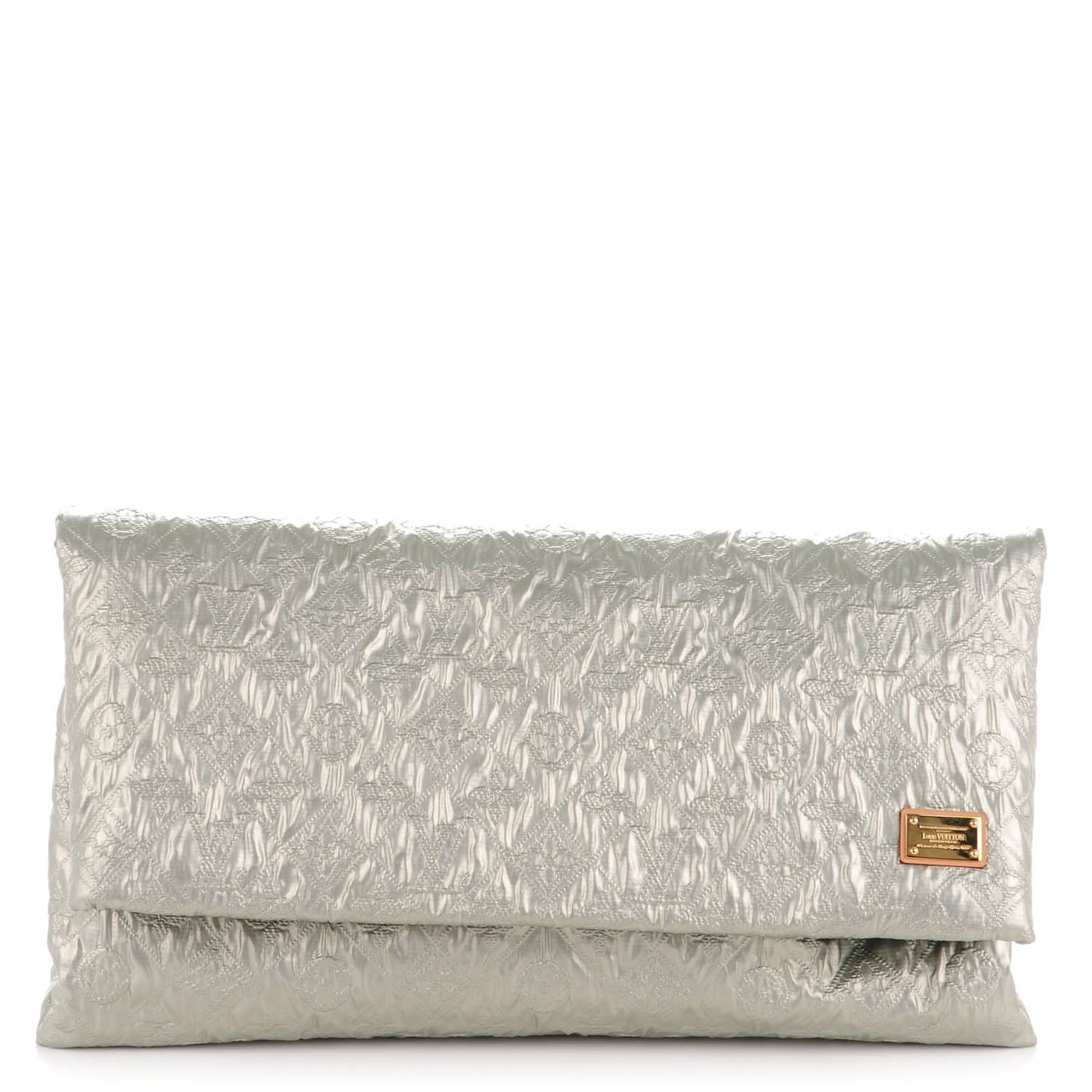 Jacquard Quilted Monogram Limelight Clutch GM Perle