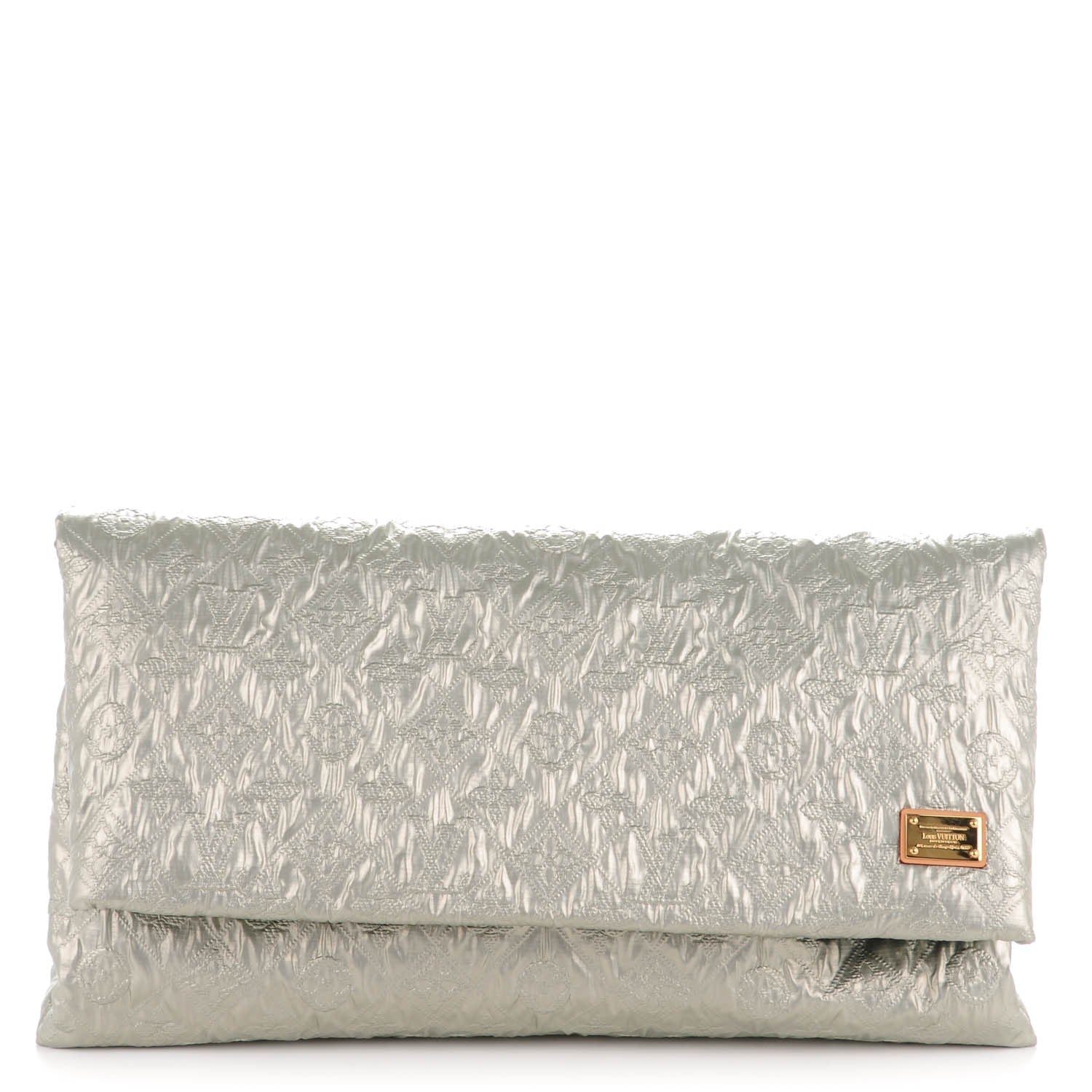 Louis Vuitton Jacquard Quilted Monogram Limelight Clutch GM Perle 1 of 7