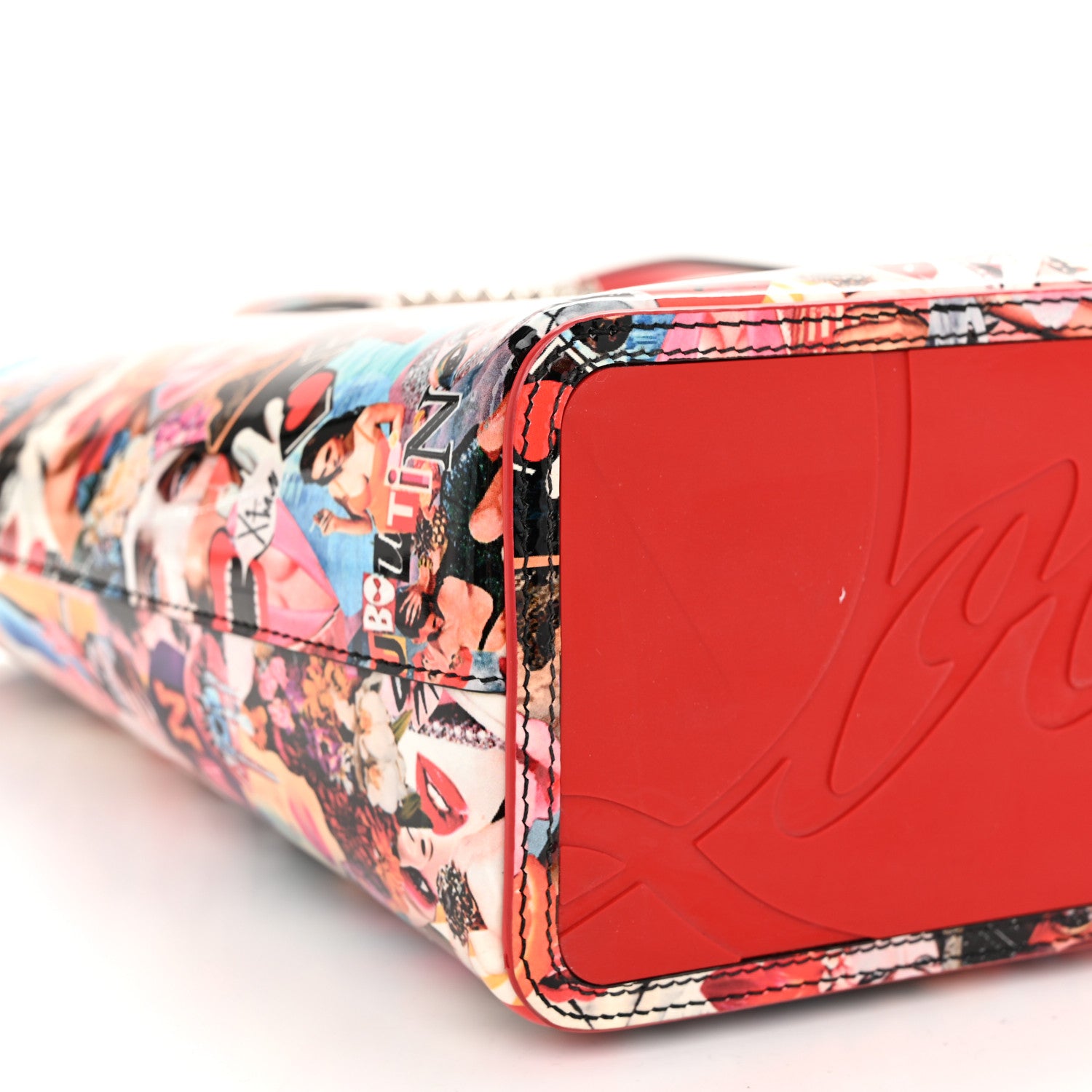 Christian Louboutin Patent Calfskin Small Oh Xtian Cabata Tote Red 9 of 10