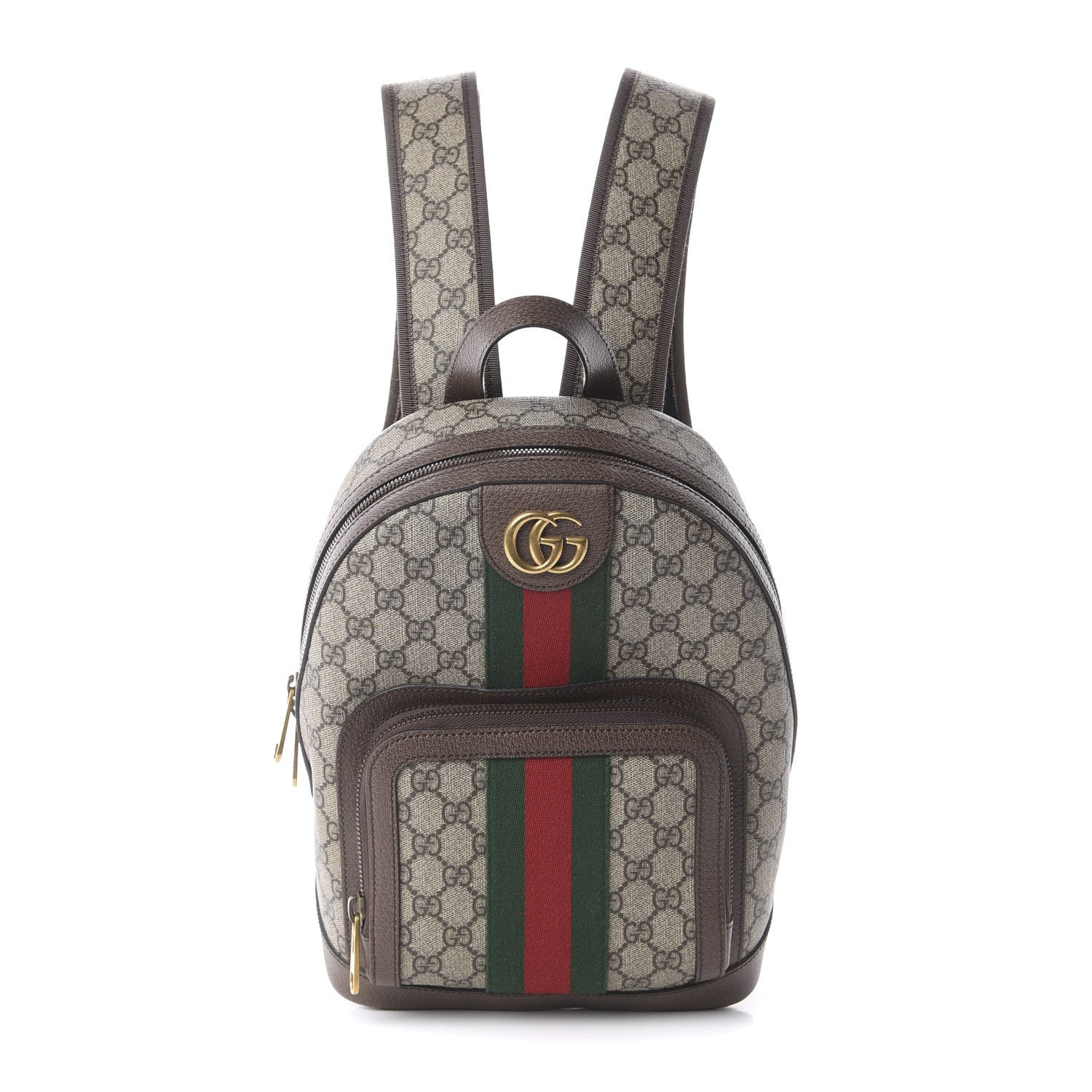 Gucci GG Supreme Monogram Calfskin Web Small Ophidia Day Backpack Beige Ebony New Acero 1 of 8