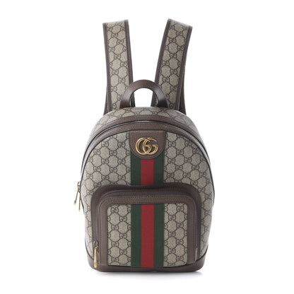 Gucci GG Supreme Monogram Calfskin Web Small Ophidia Day Backpack Beige Ebony New Acero 1 of 8