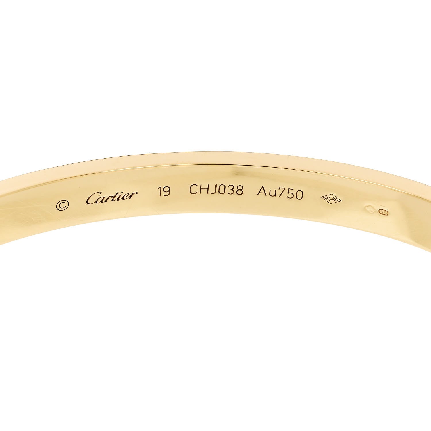Cartier 18K Yellow Gold LOVE Bracelet 19 6 of 9