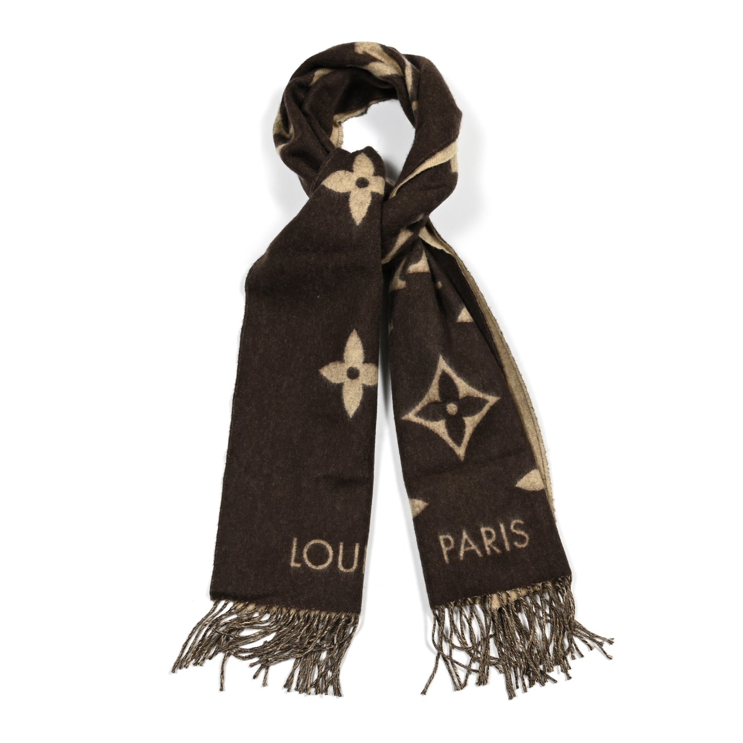 Cashmere Monogram Reykjavik Scarf Brown