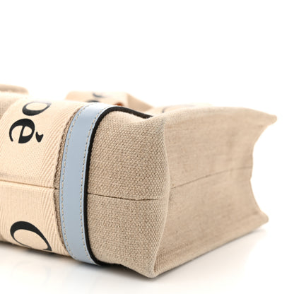 Chloe Cotton Calfskin Small Woody Ribbon Tote With Strap Light Blue 10 of 12