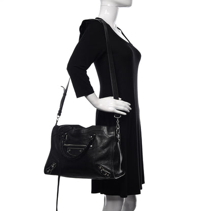 Balenciaga Chevre Silver Metallic Edge Hardware City Black 2 of 11