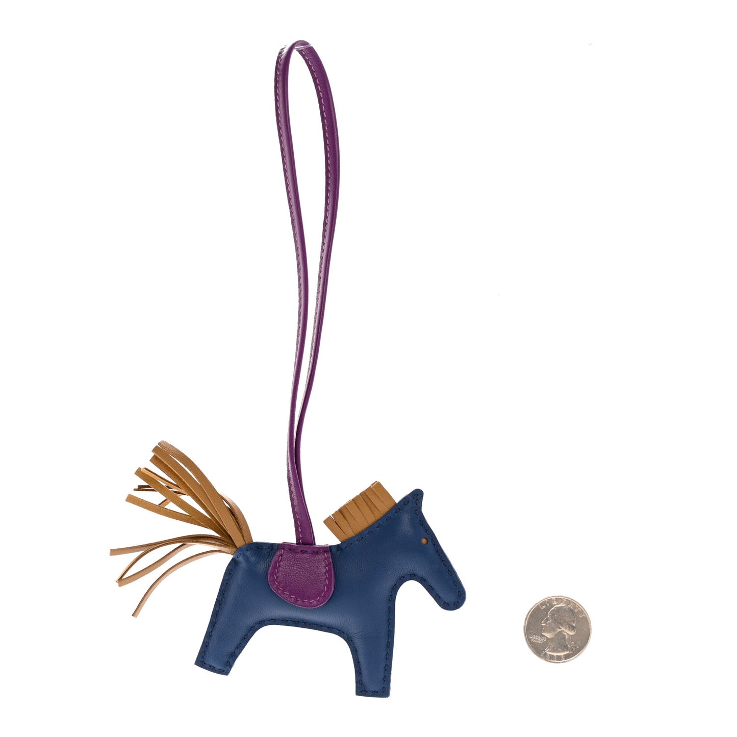 Milo Lambskin Grigri Rodeo Horse Bag Charm PM Bleu de Malte Kraft Violet
