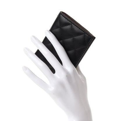 Chanel Lambskin Quilted Card Holder Wallet Black 2 of 8