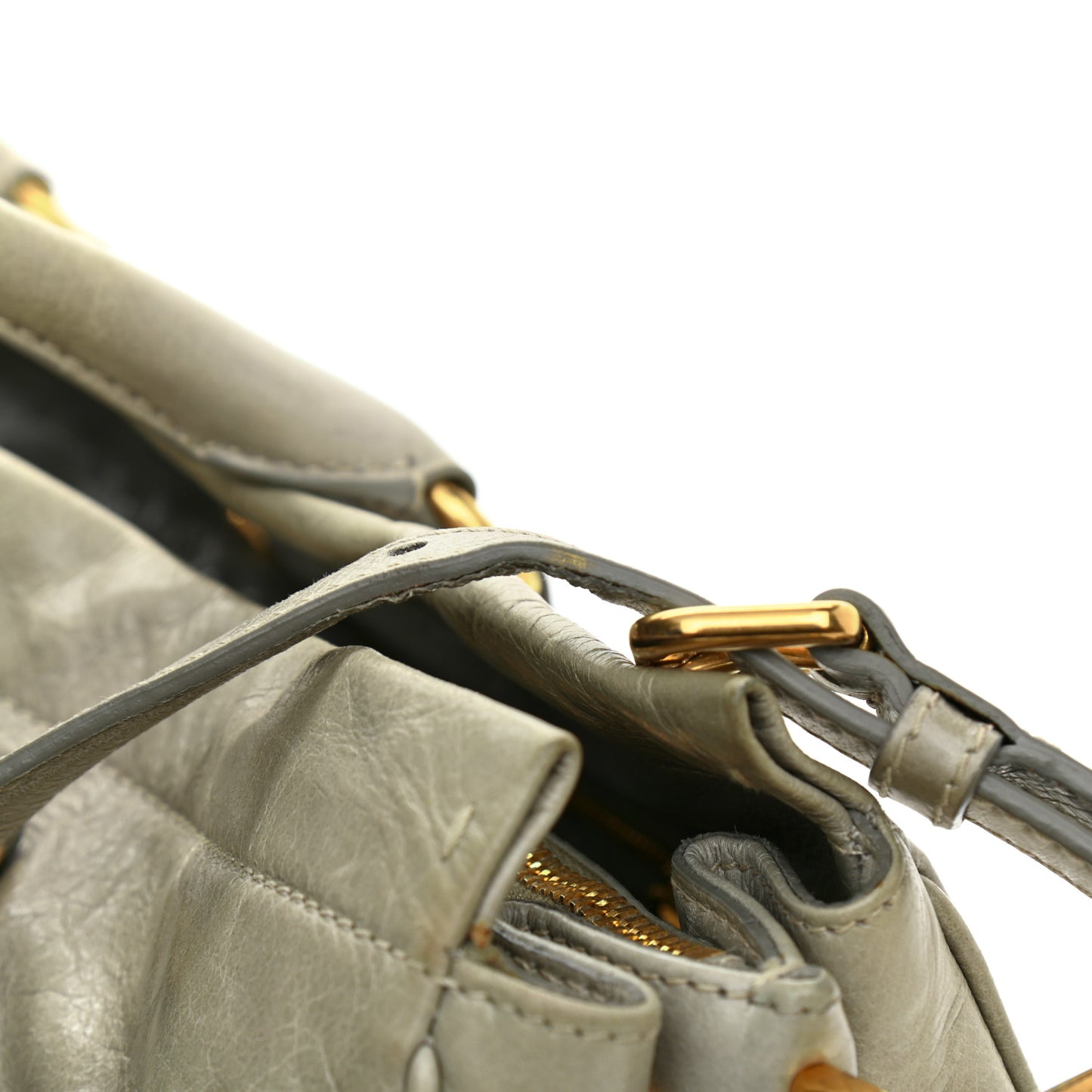 Glace Calfskin Satchel Argilla
