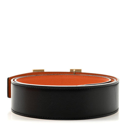 Hermes Box Togo 38mm Constance H Belt 95 38 Black Orange 2 of 7