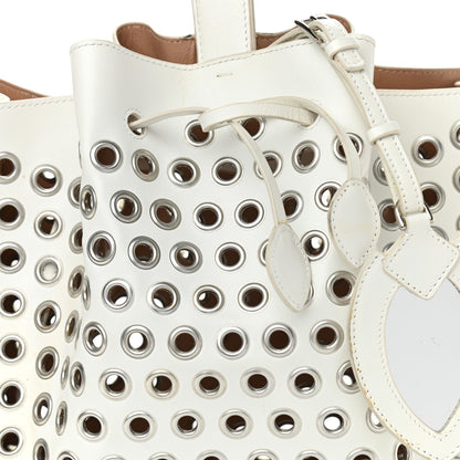 Alaia Calfskin Grommet Rose-Marie 28 Bag White 13 of 14