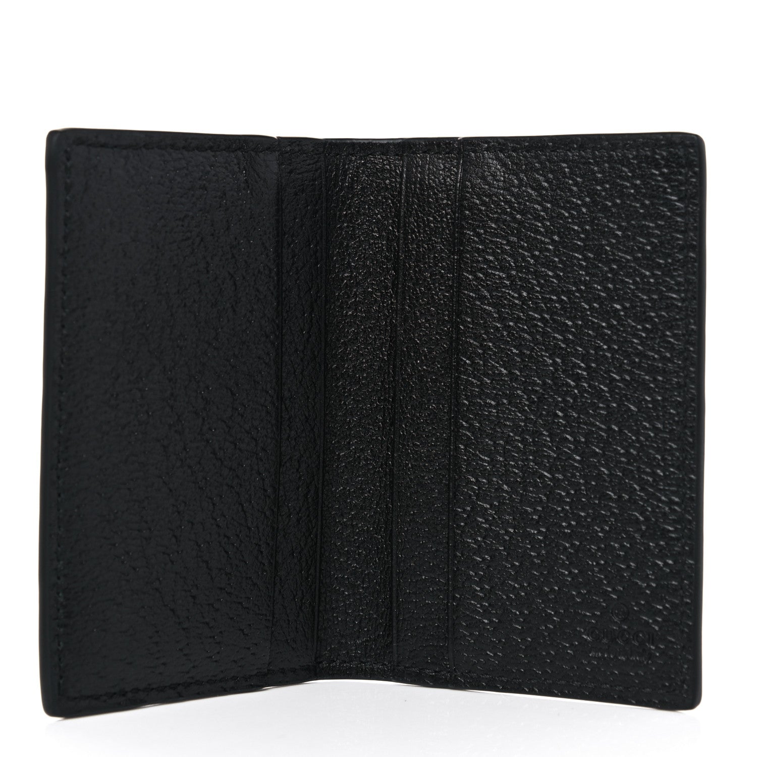 Gucci Calfskin Boar Effect GG Marmont Card Case Black 5 of 8