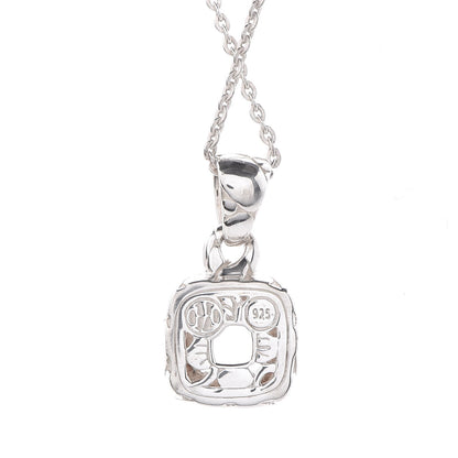 John Hardy Sterling Silver White Topaz Kali Square Pendant Necklace 6 of 6