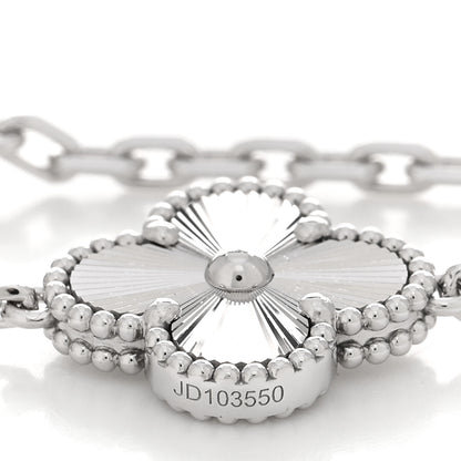 Van Cleef & Arpels 18K White Gold 5 Motifs Guilloche Vintage Alhambra Bracelet 4 of 4