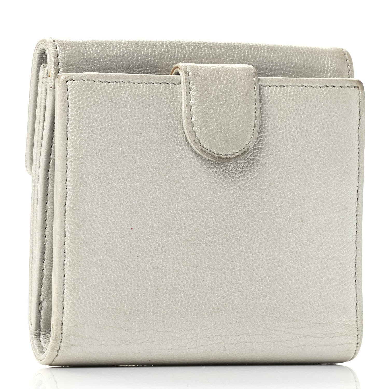 Chanel Caviar Sevruga French Compact Wallet White 2 of 4