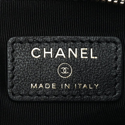 Chanel Calfskin Crocodile Embossed Cocodile Cosmetic Case Black Gold 6 of 13