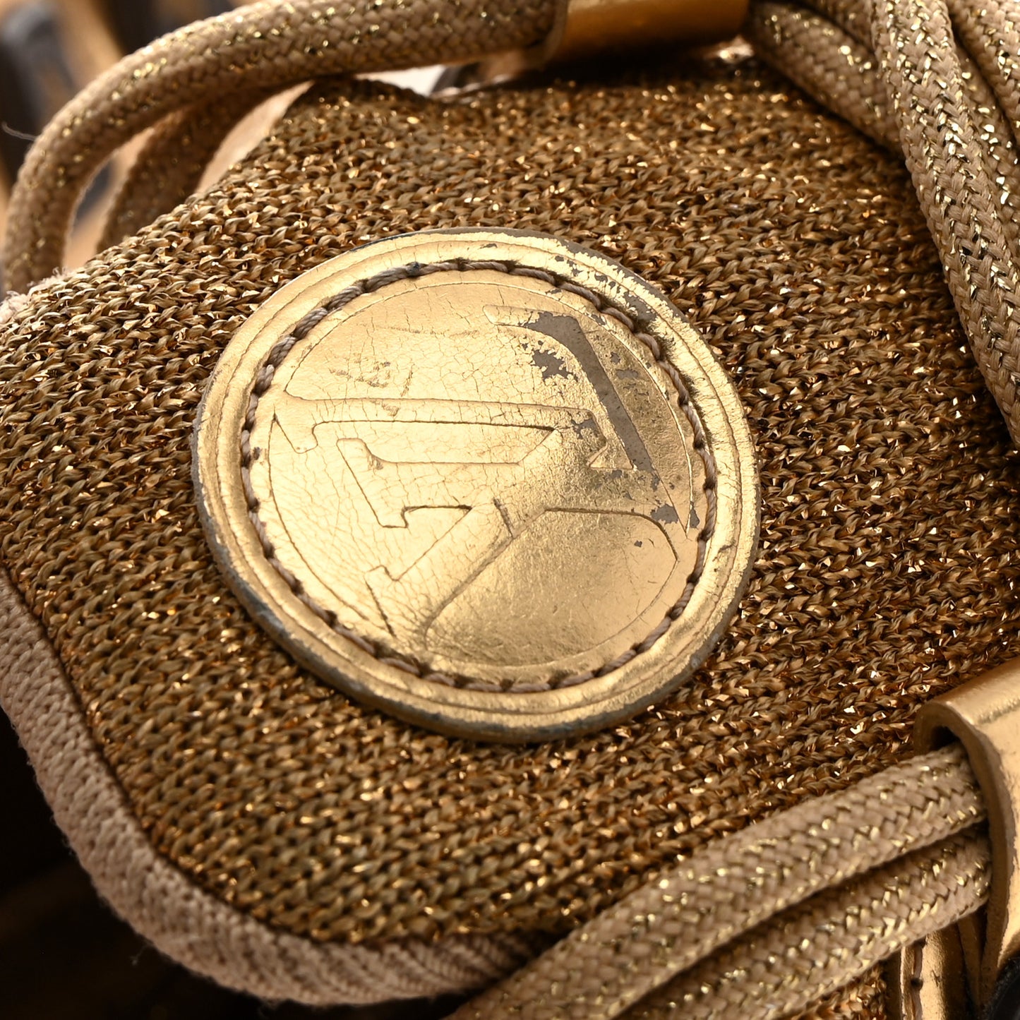 Technical Nylon Monogram Rubber Aftergame Sneakers 37.5 Gold