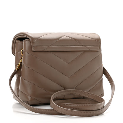 Saint Laurent Calfskin Y Quilted Monogram Toy Loulou Crossbody Bag Taupe 3 of 14