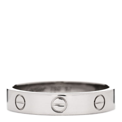 Cartier 18K White Gold 4mm LOVE Wedding Band Ring 57 8 1 of 4
